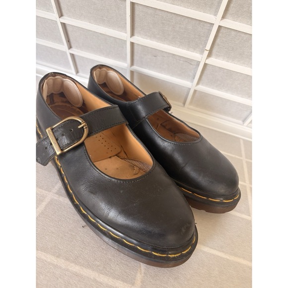 Dr. Martens Shoes - Dr. Martens Single-Strap Mary Jane UK Black Leather - VTG MIE